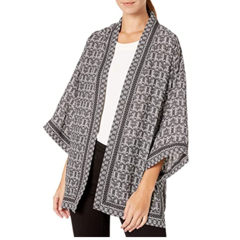 NWT Max Studio Print Kimono Sz XL
